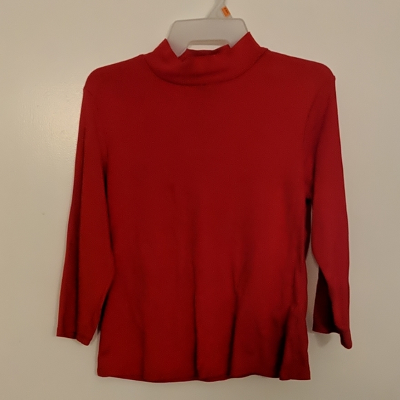 3/4 sleeve semi turtleneck top - Picture 1 of 1